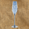 Single Diamante Champagne Flute With Heart Shaped Cutting
