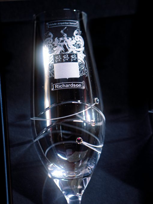 2 Diamante Champagne Flutes In A Satin Lined Gift Box - Image 2