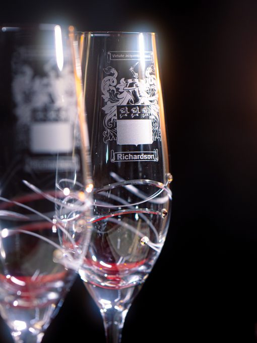 2 Diamante Champagne Flutes In A Satin Lined Gift Box - Image 4