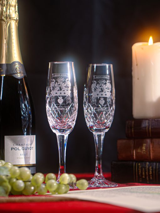 Set of Crystal Champagne Flutes